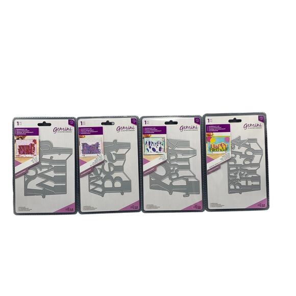 Crafters Companion Gemini Papercraft Die Card Expressions Salutations Set 4 NEW - Picture 1 of 9